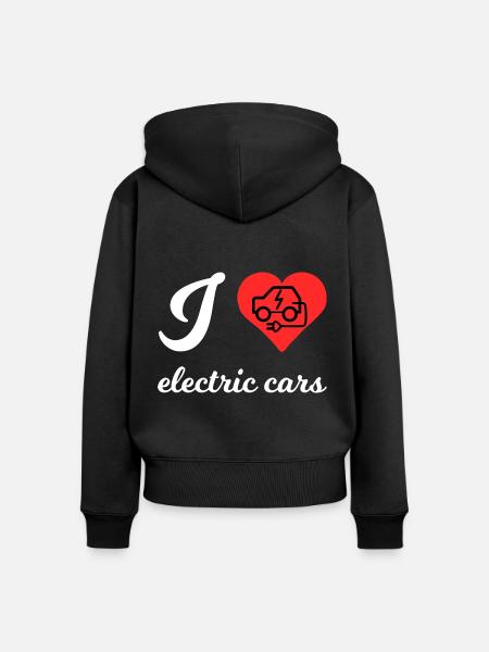 E-Auto und Hybrid - Frauen Premium Bio Zip Hoodie - Schwarz