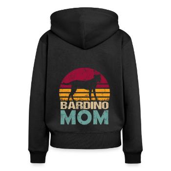 Bardino Majorero Canario Chien Maman - Sweat à capuche zippé Premium bio Femme - noir - Dos - Julia (174cm)