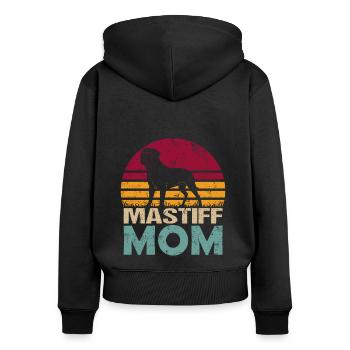 Vieux anglais Mastiff Maman Mama Mistress - Sweat à capuche zippé Premium bio Femme - noir - Dos - Julia (174cm)