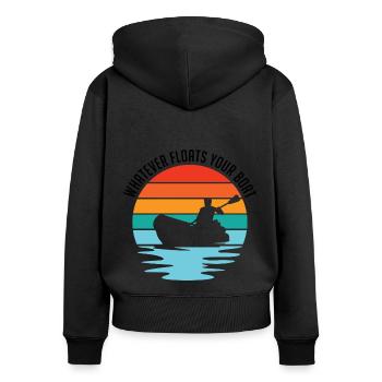 Whatever Floats Your Boat Kayaking Rowing Paddle R - Frauen Premium Bio Zip Hoodie - Schwarz - Hinten - Julia (174cm)