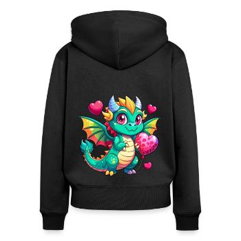 Colorful Dragon - Women's Premium Organic Zip Hoodie - black - Back - Julia (174cm)