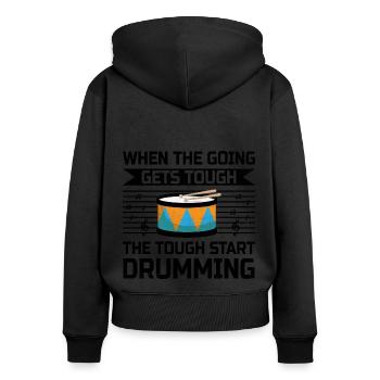 Drum Corps Marching Band Drum Corp Music Percussio - Women's Premium Organic Zip Hoodie - black - Back - Julia (174cm)