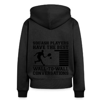 Squash Player Squash Tennis Player Raquetball Spor - Women's Premium Organic Zip Hoodie - black - Back - Julia (174cm)