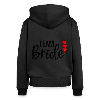 Team Bride I Bachelorettes JGA Mariage - Sweat à capuche zippé Premium bio Femme - noir - Dos - Julia (174cm)