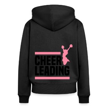 Cheer Graphic Cheerleading Cheerleader Gymnast Dan - Frauen Premium Bio Zip Hoodie - Schwarz - Hinten - Julia (174cm)