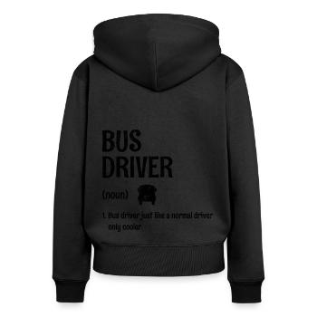 Busfahrer wie ein normaler Fahrer, nur cooler - Frauen Premium Bio Zip Hoodie - Schwarz - Hinten - Julia (174cm)