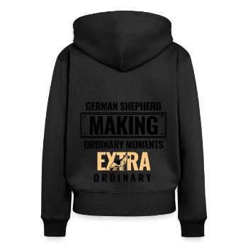 German Shepherds Making Ordinary Moments Extra Ord - Women's Premium Organic Zip Hoodie - black - Back - Julia (174cm)