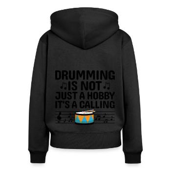 Drum Corps Marching Band Drum Corp Music Percussio - Frauen Premium Bio Zip Hoodie - Schwarz - Hinten - Julia (174cm)