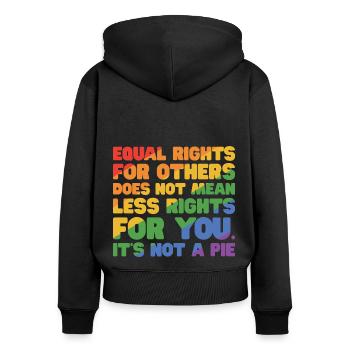Equal Rights For Others Does Not Mean Less Rights - Frauen Premium Bio Zip Hoodie - Schwarz - Hinten - Julia (174cm)