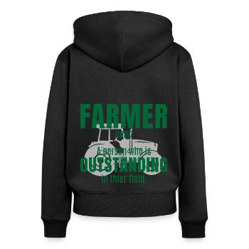 Farmer Definition Noun Farmer Agriculture Tractor - Frauen Premium Bio Zip Hoodie - Schwarz - Hinten - Julia (174cm)
