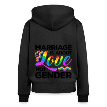 Marriage Is About Love Not Gender Lgbtq Diversity - Frauen Premium Bio Zip Hoodie - Schwarz - Hinten - Julia (174cm)