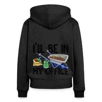 Retro Graphic Gardener Horticulturist Gardening La - Frauen Premium Bio Zip Hoodie - Schwarz - Hinten - Julia (174cm)
