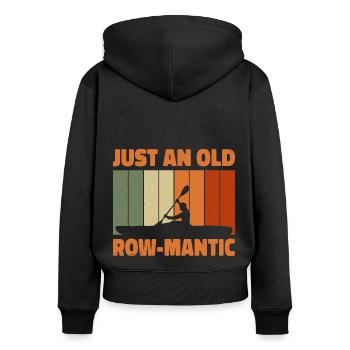 Just An Old Row-Mantic Rower Kayaking Paddling Can - Frauen Premium Bio Zip Hoodie - Schwarz - Hinten - Julia (174cm)