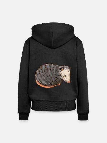 Opossum - Frauen Premium Bio Zip Hoodie - Schwarz