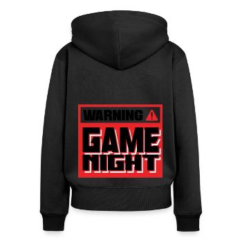 Warning Game Night Video Game Player Gamer Gaming - Frauen Premium Bio Zip Hoodie - Schwarz - Hinten - Julia (174cm)