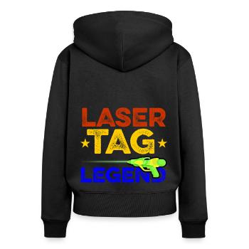 Most Valuable Lasertag Legend Lasergame Lasertag P - Frauen Premium Bio Zip Hoodie - Schwarz - Hinten - Julia (174cm)