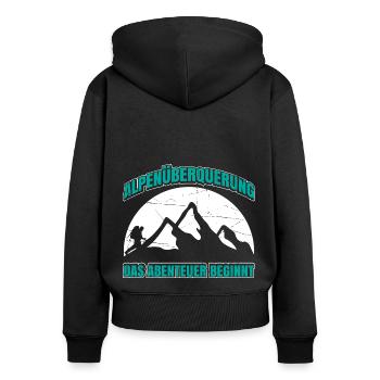 Alpenüberquerung Für Alpenüberquerer Wanderin Wand - Frauen Premium Bio Zip Hoodie - Schwarz - Hinten - Julia (174cm)