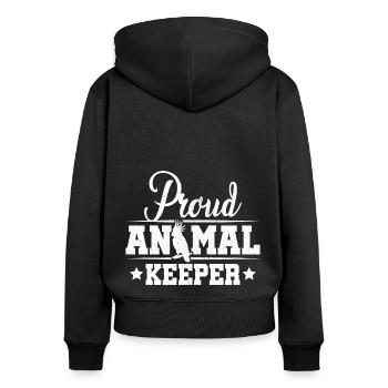 I'm An Animal Keeper Animal Lover Animals Zoo Keep - Frauen Premium Bio Zip Hoodie - Schwarz - Hinten - Julia (174cm)