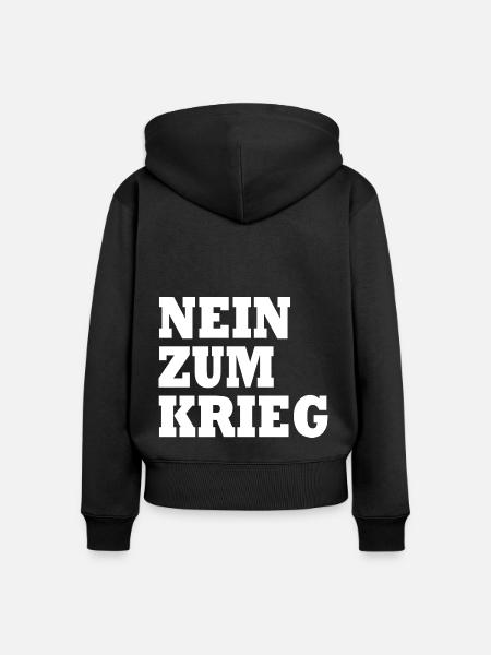 Nein zum krieg - Frauen Premium Bio Zip Hoodie - Schwarz