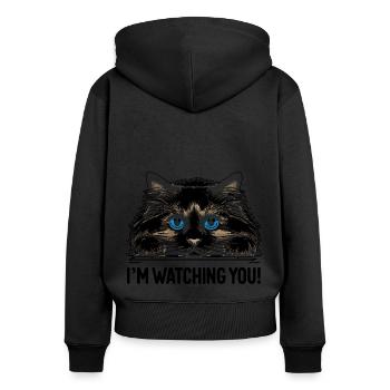 Ich beobachte dich Ragdoll Katze Liebhaber Ragdolls Katzen - Frauen Premium Bio Zip Hoodie - Schwarz - Hinten - Julia (174cm)