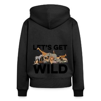 Let's Get Wild Animal Lover Animal Keeper Zoo Keep - Frauen Premium Bio Zip Hoodie - Schwarz - Hinten - Julia (174cm)