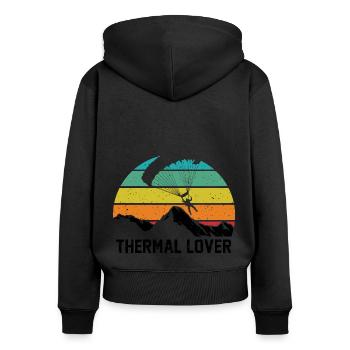 Thermal Lover Paragliding Paraglider Parachute Sky - Frauen Premium Bio Zip Hoodie - Schwarz - Hinten - Julia (174cm)