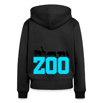 Retro Graphic Animal Keeper Zoo Keeper Animal Love - Frauen Premium Bio Zip Hoodie - Schwarz - Hinten - Julia (174cm)