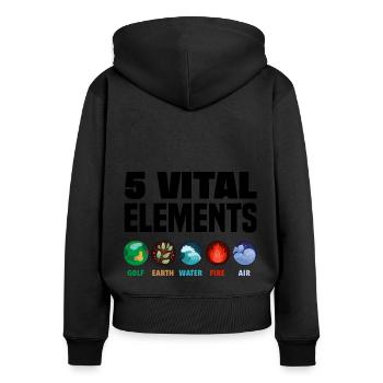 5 Vital Elements Golf Player Golfing Golfer Golf C - Frauen Premium Bio Zip Hoodie - Schwarz - Hinten - Julia (174cm)