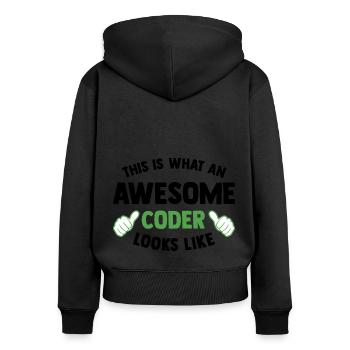This Is What An Awesome Coder Looks Like Programmi - Frauen Premium Bio Zip Hoodie - Schwarz - Hinten - Julia (174cm)
