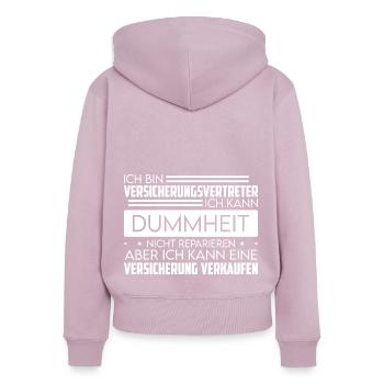 Versicherungsvertreter Für Versicherungsmakler Ver - Frauen Premium Bio Zip Hoodie - Altrosa - Hinten - Julia (174cm)