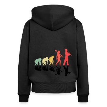 Joueur de hautbois Oboe Evolution Marching Band Instrumen - Sweat à capuche zippé Premium bio Femme - noir - Dos - Julia (174cm)