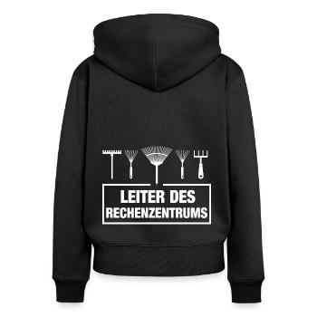 Leiter des Rechenzentrums Garten Gärtner Boss Chef - Frauen Premium Bio Zip Hoodie - Schwarz - Hinten - Julia (174cm)