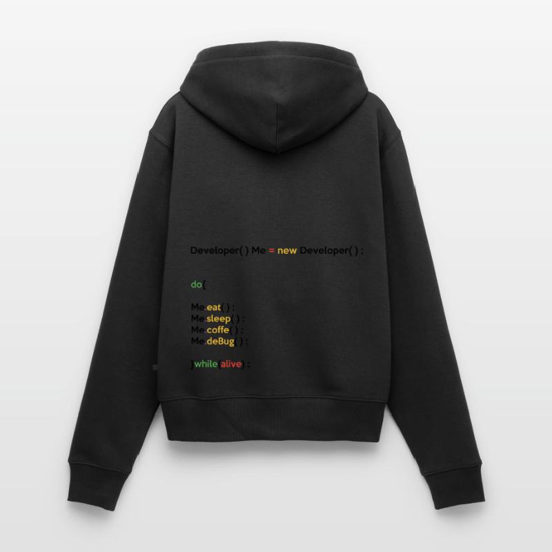 Eat Sleep Code Repeat Coder Programmer Software De Frauen Premium Bio Zip Hoodie