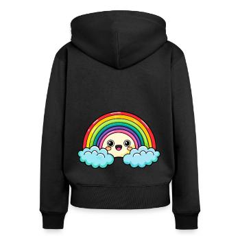 Sweet Rainbow - Women's Premium Organic Zip Hoodie - black - Back - Julia (174cm)