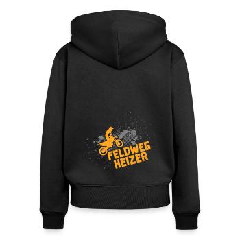 Feldweg Heizer Enduro Dirty-Bike Motorrad Geschenk - Frauen Premium Bio Zip Hoodie - Schwarz - Hinten - Julia (174cm)