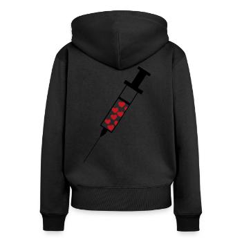 syringe - Women's Premium Organic Zip Hoodie - black - Back - Julia (174cm)