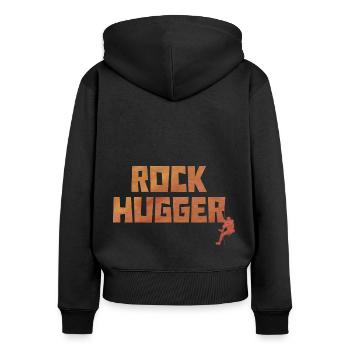 Rock Hugger Climbing Bouldering Rock Climber Mount - Frauen Premium Bio Zip Hoodie - Schwarz - Hinten - Julia (174cm)