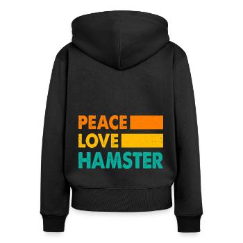 Peace Love Hamster Animal Owner Hamster Lover Pet - Frauen Premium Bio Zip Hoodie - Schwarz - Hinten - Julia (174cm)