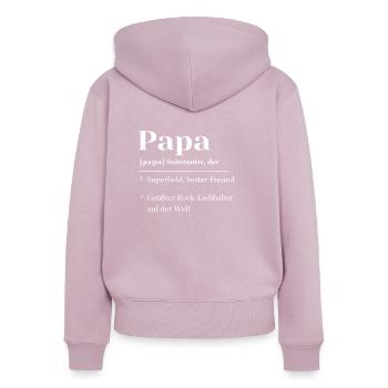 Dad Vater Papa Vatertag Rocker Rocknroll Rockmusik - Frauen Premium Bio Zip Hoodie - Altrosa - Hinten - Julia (174cm)