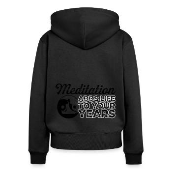 Meditation Zone Meditating Meditation Relaxation N - Frauen Premium Bio Zip Hoodie - Schwarz - Hinten - Julia (174cm)