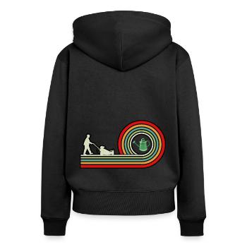 Retro Graphic Gardener Horticulturist Gardening La - Frauen Premium Bio Zip Hoodie - Schwarz - Hinten - Julia (174cm)