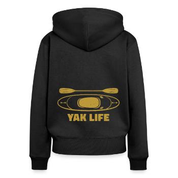 Yak Life Graphic Kayaking Kayak Canoe Rowing Rower - Frauen Premium Bio Zip Hoodie - Schwarz - Hinten - Julia (174cm)