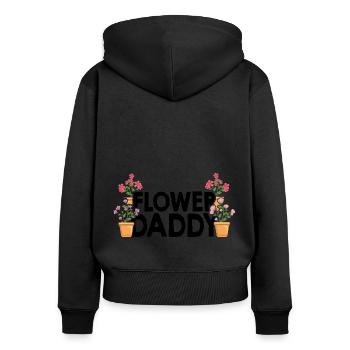 Flower Daddy Botanical Flowers Gardening Plant Lov - Frauen Premium Bio Zip Hoodie - Schwarz - Hinten - Julia (174cm)