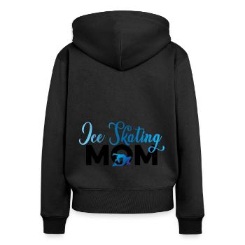 Ice Skating Mom Graphic Figure Skater Ice Skater S - Frauen Premium Bio Zip Hoodie - Schwarz - Hinten - Julia (174cm)