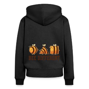 Bee Different Beekeeper Hive Beekeeping Honey Bee - Frauen Premium Bio Zip Hoodie - Schwarz - Hinten - Julia (174cm)