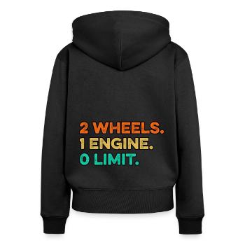 2 Wheels 1 Enginee 0 Limits Dirt Biker Motorcycle - Frauen Premium Bio Zip Hoodie - Schwarz - Hinten - Julia (174cm)