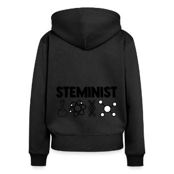 Steminist Software Developer Coder Nerd Conmputer - Frauen Premium Bio Zip Hoodie - Schwarz - Hinten - Julia (174cm)