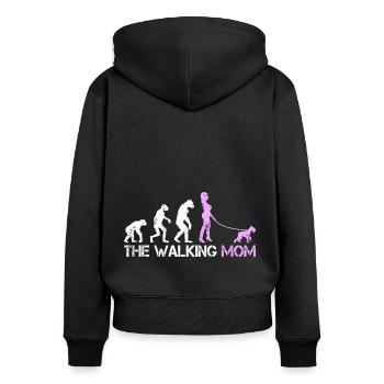 Schnauzer miniature Maman pour les amis Schnauzer - Sweat à capuche zippé Premium bio Femme - noir - Dos - Julia (174cm)