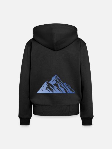 Mountains Silhouette - Frauen Premium Bio Zip Hoodie - Schwarz