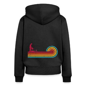 Retro Graphic Gardener Horticulturist Gardening La - Frauen Premium Bio Zip Hoodie - Schwarz - Hinten - Julia (174cm)